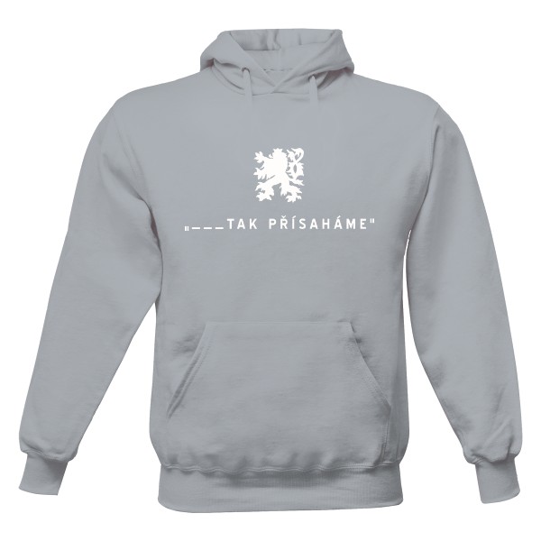 Pánská mikina s kapucí Just Hoods s potiskem "_ _ _ tak přísaháme" mikina