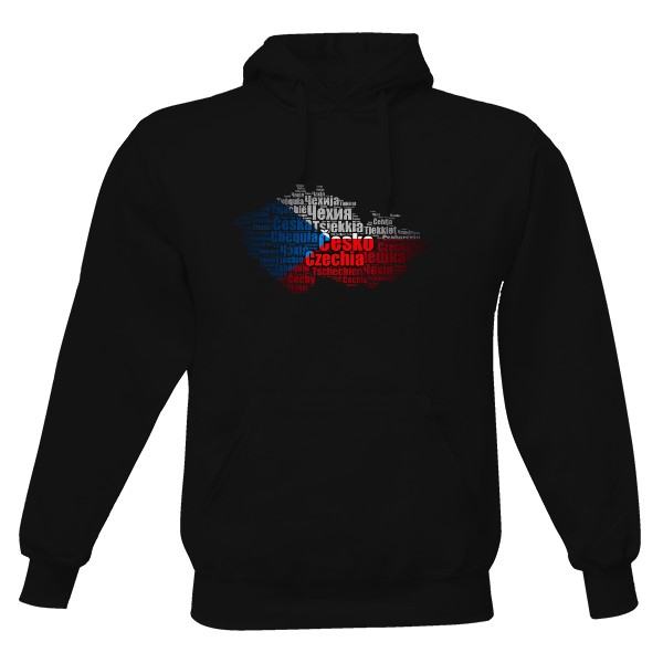 Pánská mikina s kapucí Just Hoods s potiskem Czechia mikina