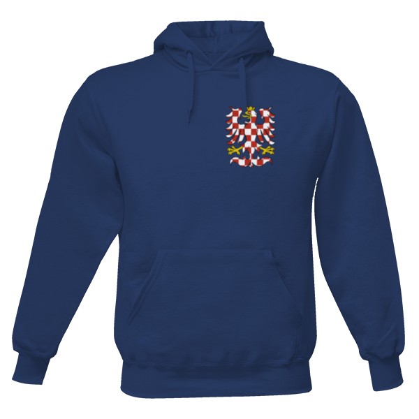 Pánská mikina s kapucí Just Hoods s potiskem Moravská orlice na srdci - mikina