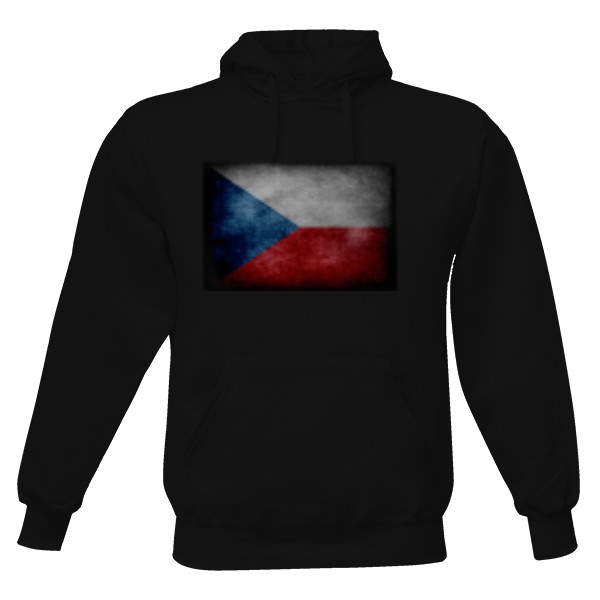 Pánská mikina s kapucí Just Hoods s potiskem Česká vlajka mikina