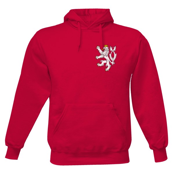 Pánská mikina s kapucí Just Hoods s potiskem Český lev na srdci - mikina